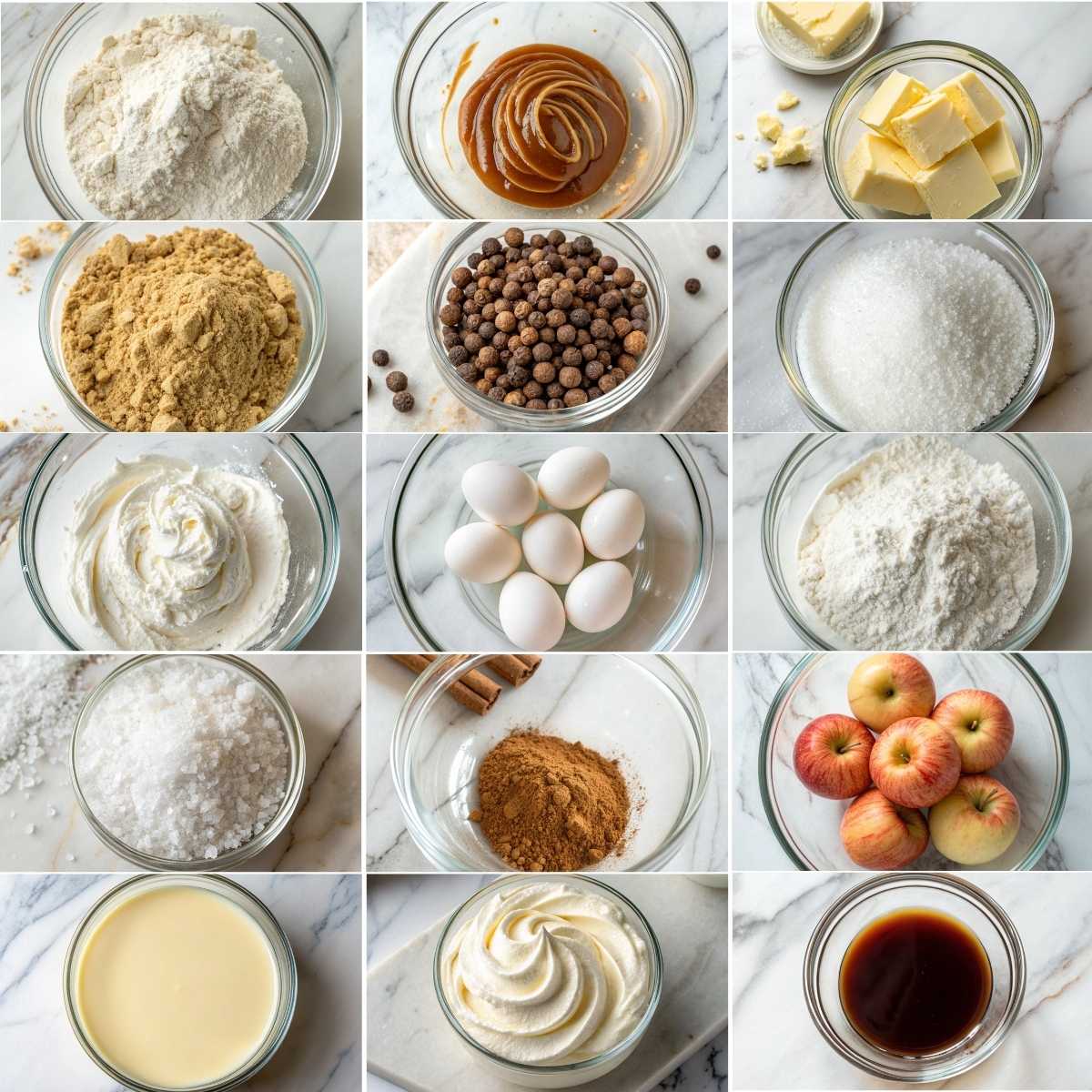 Apple Cinnamon German Pancake 10 Apple cinnamon German pancake ingredients with eggs milk flour caramelized apples sugar butter fragrant spices and vanilla