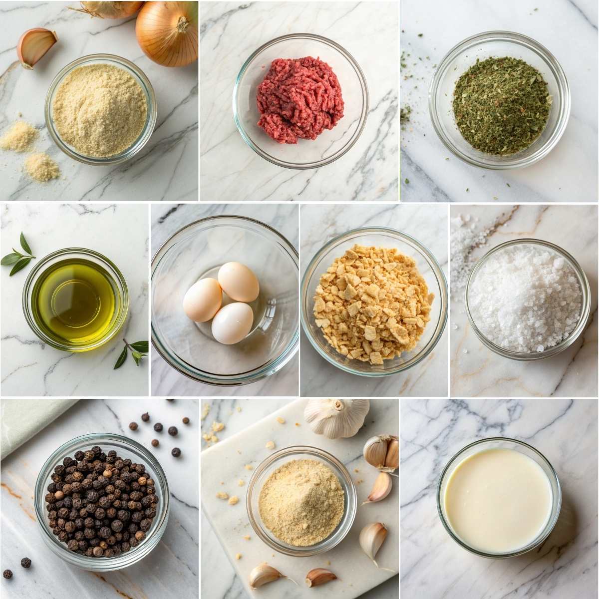 Easy Amish Hamburger Steak Bake 10 Ingredients for Easy Amish Hamburger Steak Bake including ground beef, crackers, milk, egg, seasonings, oil, and pepper pie