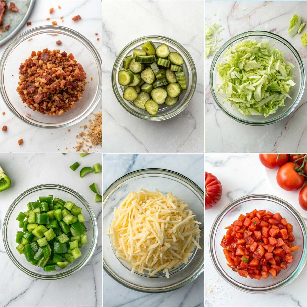 Easy Bacon Cheeseburger Alfredo Pasta 11 Optional toppings for bacon cheeseburger pasta include pickles, bacon crumbles, lettuce, tomatoes, cheese and green onions!