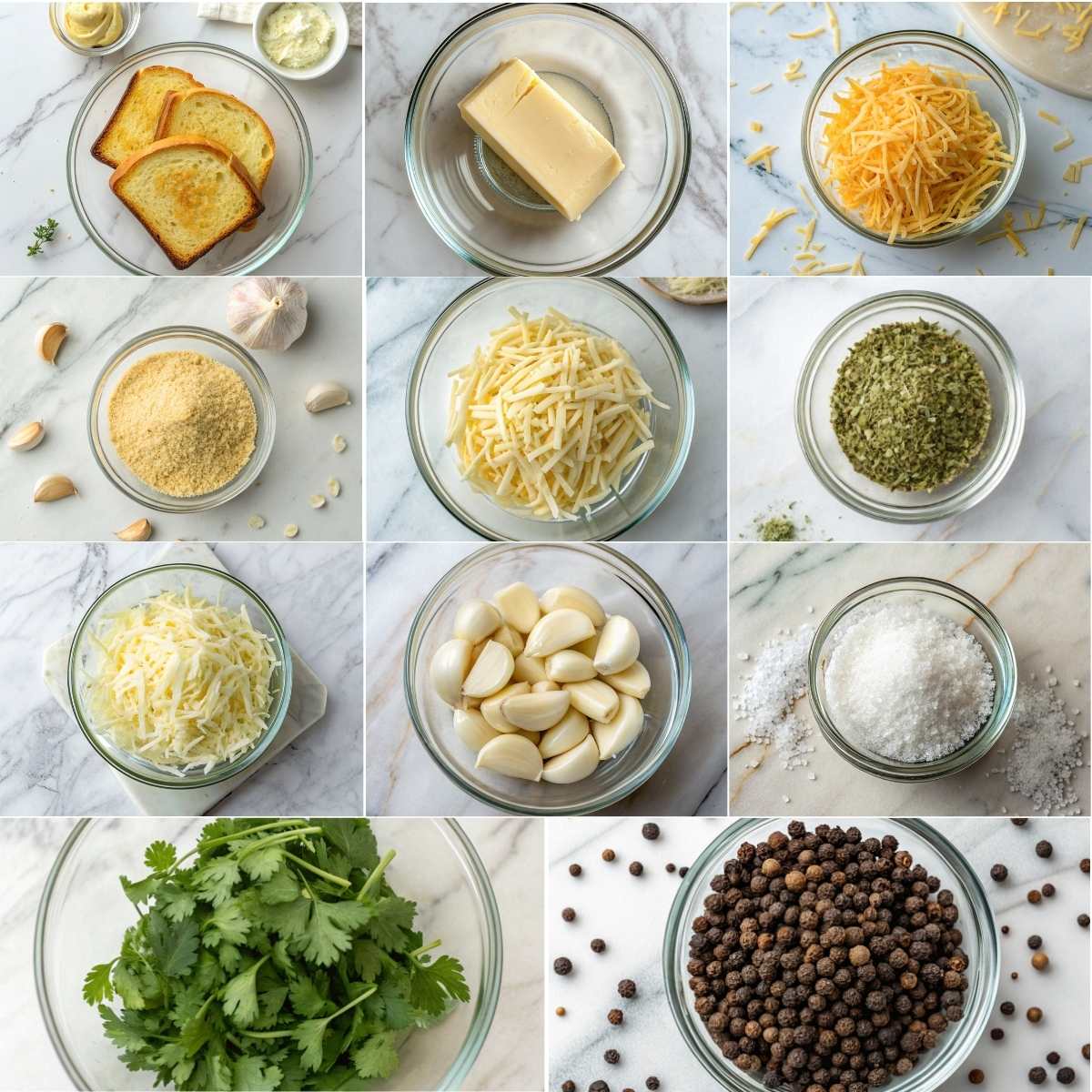 Best Cheesy Texas Toast 10 Ingredients for best cheesy Texas toast with thick bread, garlic butter, mozzarella, provolone, parmesan and herbs topping