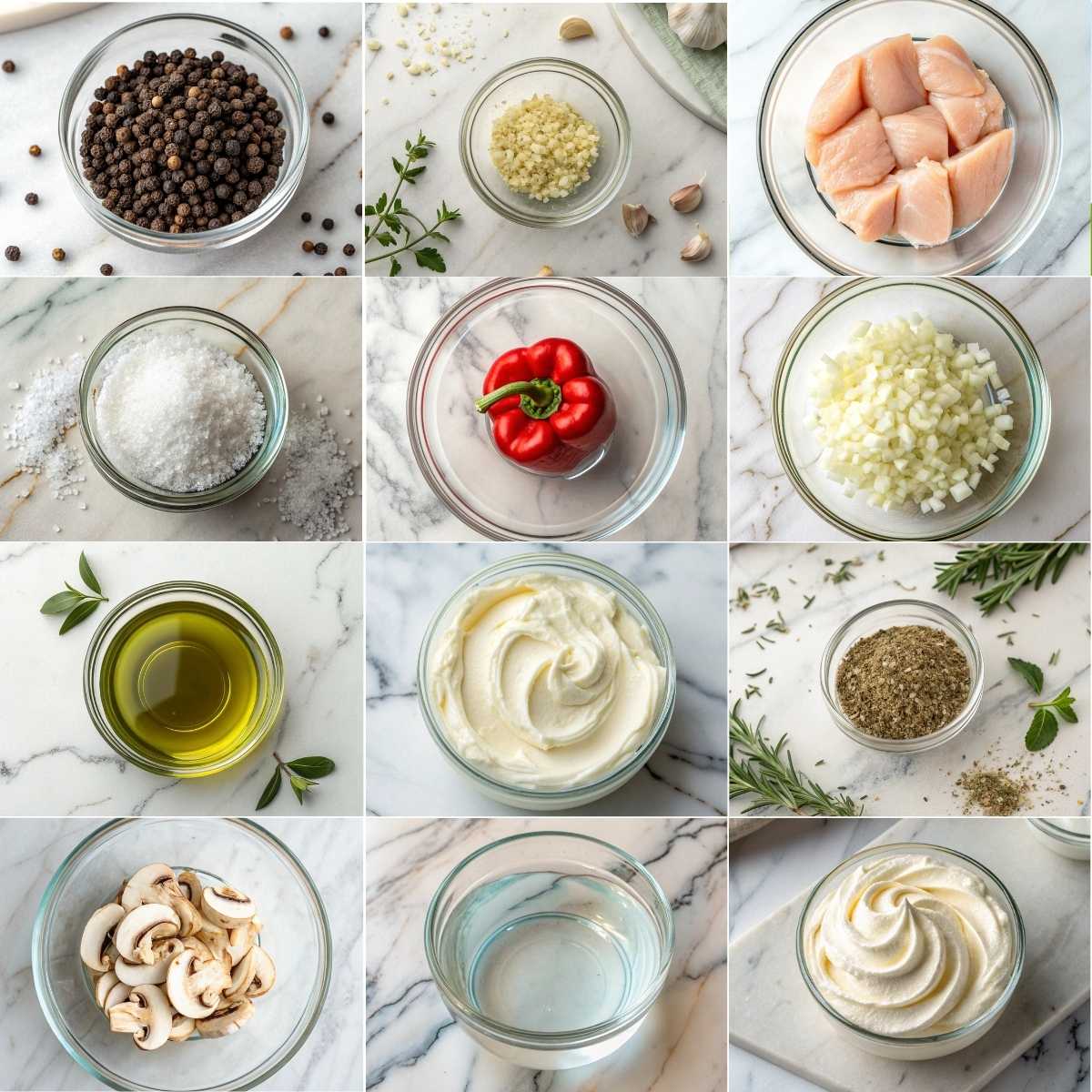 Easy Cream Cheese Chicken 10 Ingredients for cream cheese chicken with chicken breasts cream cheese garlic mushrooms herbs and broth ready for dinner!