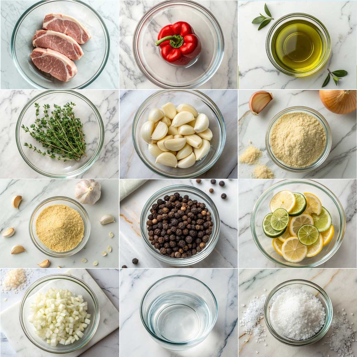 Easy Garlic Butter Pan Seared Pork Chops 10 Ingredients for easy garlic butter pork chops with pork chops, garlic, butter, thyme, olive oil, lemon and herbs