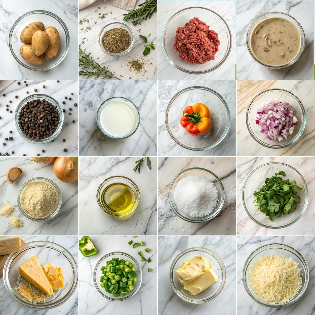 Easy Hobo Casserole 10 Ingredients for easy hobo casserole with ground beef, potatoes, mushroom soup, cheddar cheese, bell pepper, onion, garlic pie