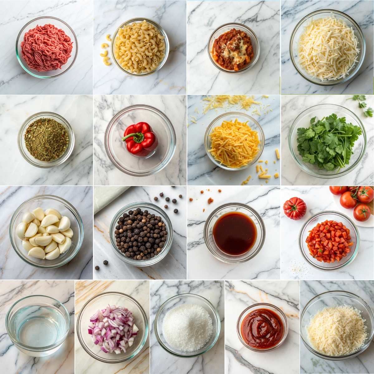 Easy One Pot Beefaroni Recipe 10 Ingredients for easy one pot beefaroni with ground beef, elbow macaroni, tomato sauce, cheddar cheese, garlic and herbs